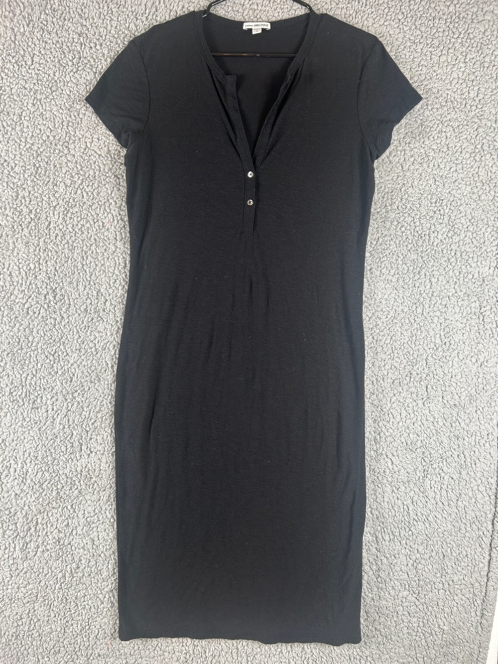 James Perse Sheath Relaxed Short Sleeve Maxi Black Dress Size 3